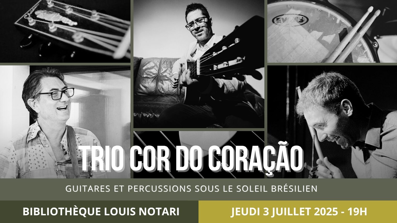 Trio Cor do coração Guitares et percussions sous le soleil brésilien